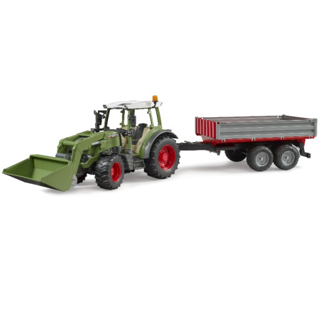 Bruder 02182 Traktor Fendt Vario 211 z ładowaczem czołowym i przyczepą